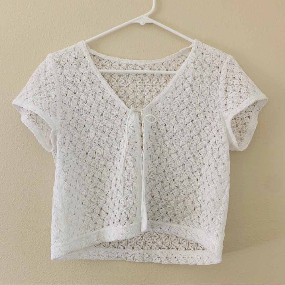 White Tie Textured Top